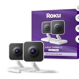 Roku Indoor Camera - Home Security  Wired Security Camera with 1080p HD  2 pack